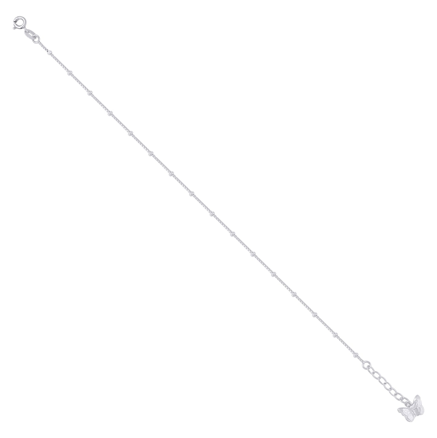 Sterling Silver Women Fashion Butterfly Anklet