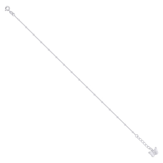 Sterling Silver Women Fashion Butterfly Anklet