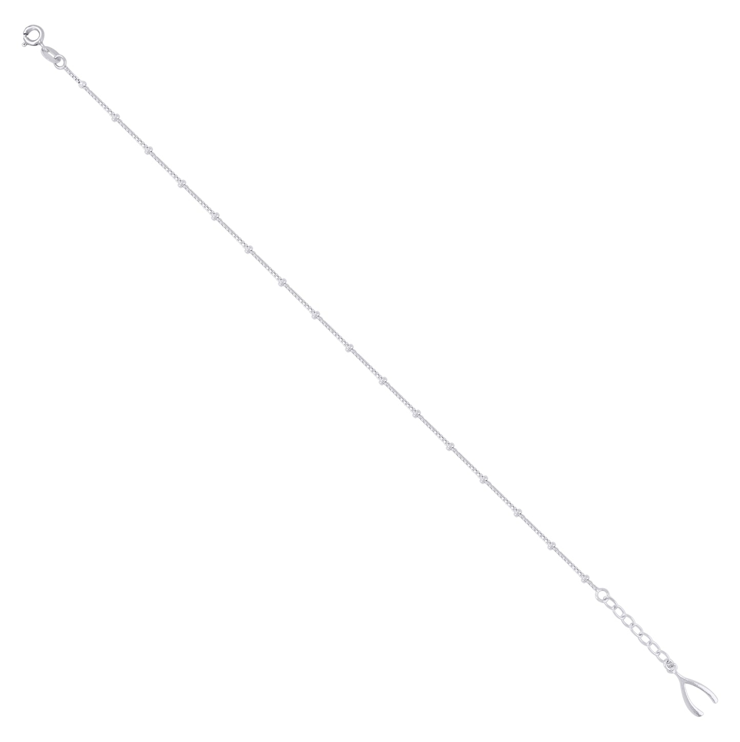 Sterling Silver Women Fashion Wish Bone Anklet