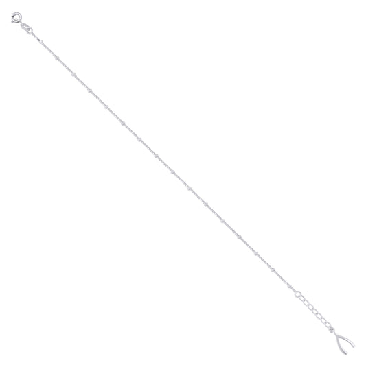 Sterling Silver Women Fashion Wish Bone Anklet