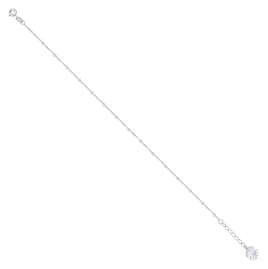 Sterling Silver Women Fashion Clover Leaf Anklet