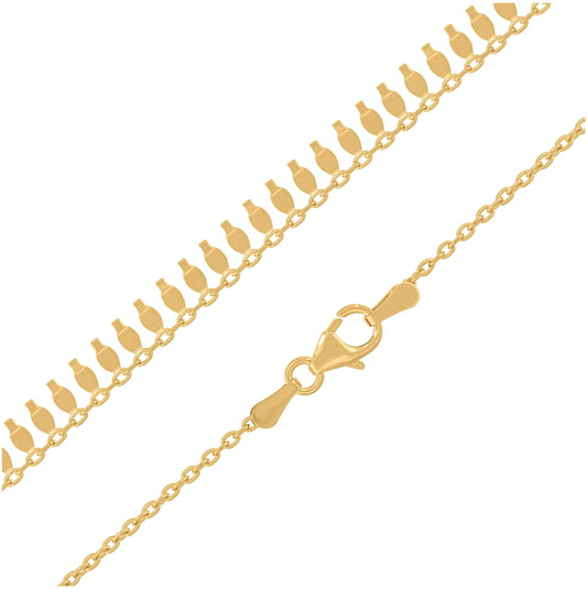 14K Yellow Gold Womens Fancy Tribal Chain Necklace Size 18 Inches