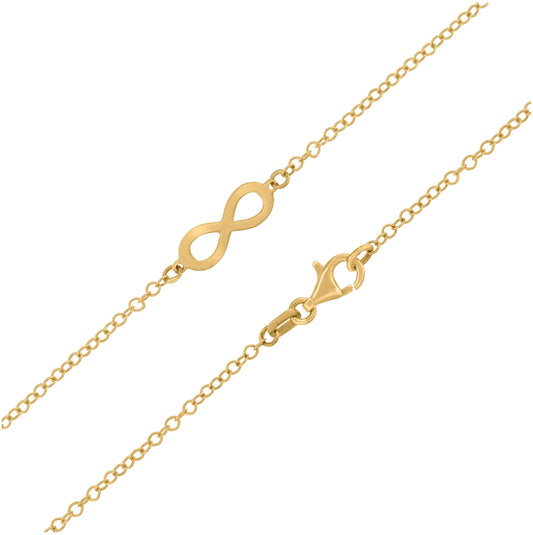 14K Yellow Gold Womens Polished Finish Infinity Necklace Size 18 Inches