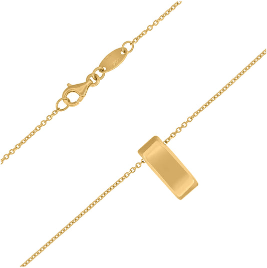 14K Yellow Gold Womens Polished Finish Bar Necklace Size 18 Inches