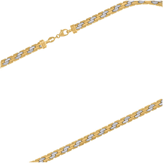 14K Two-Tone Gold Womens Polished Finish Link Chain Necklace Size 18 Inches
