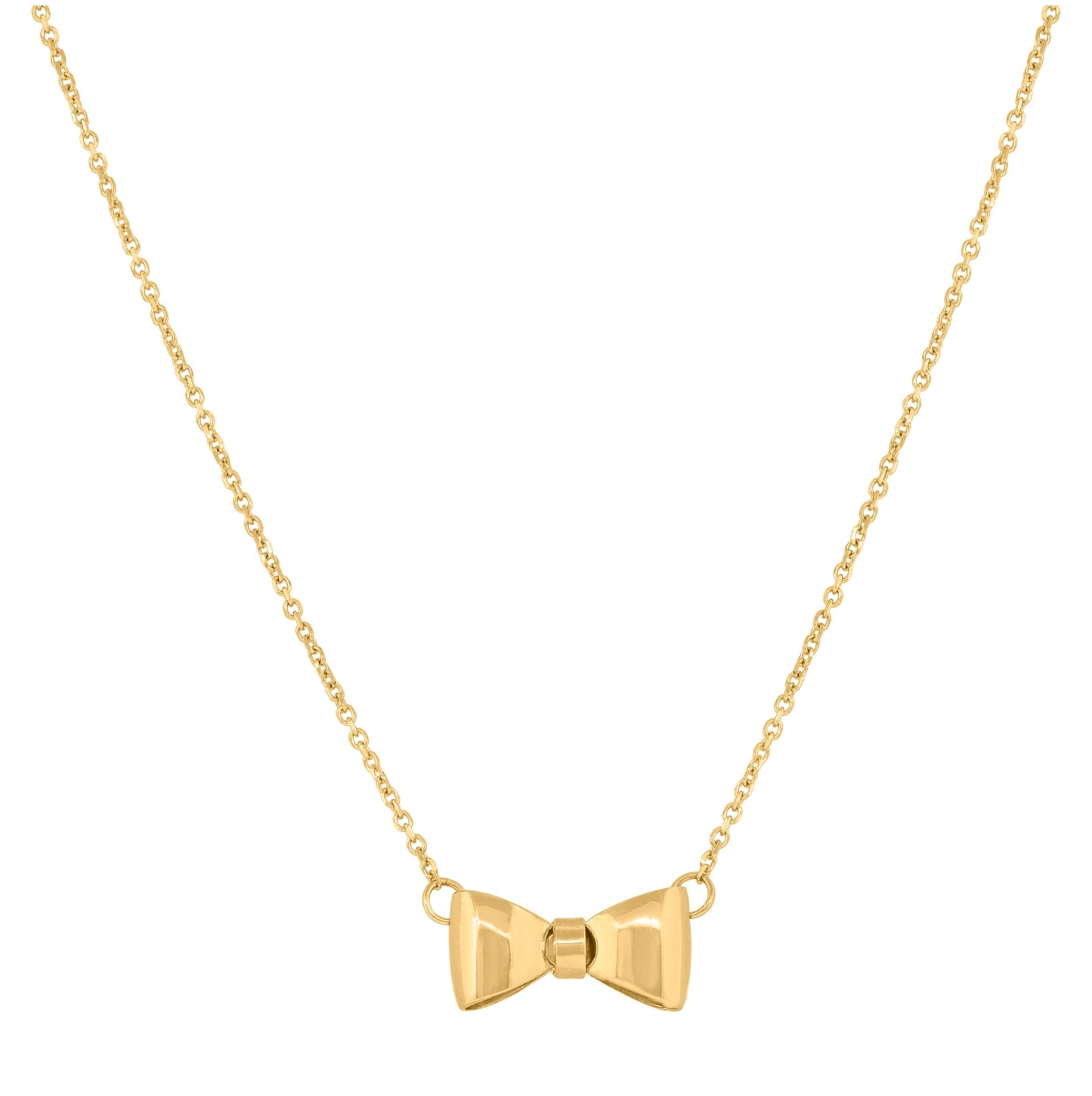 14K Yellow Gold Womens Polished Finish Ted Baker Bow Necklace Size 18 Inches