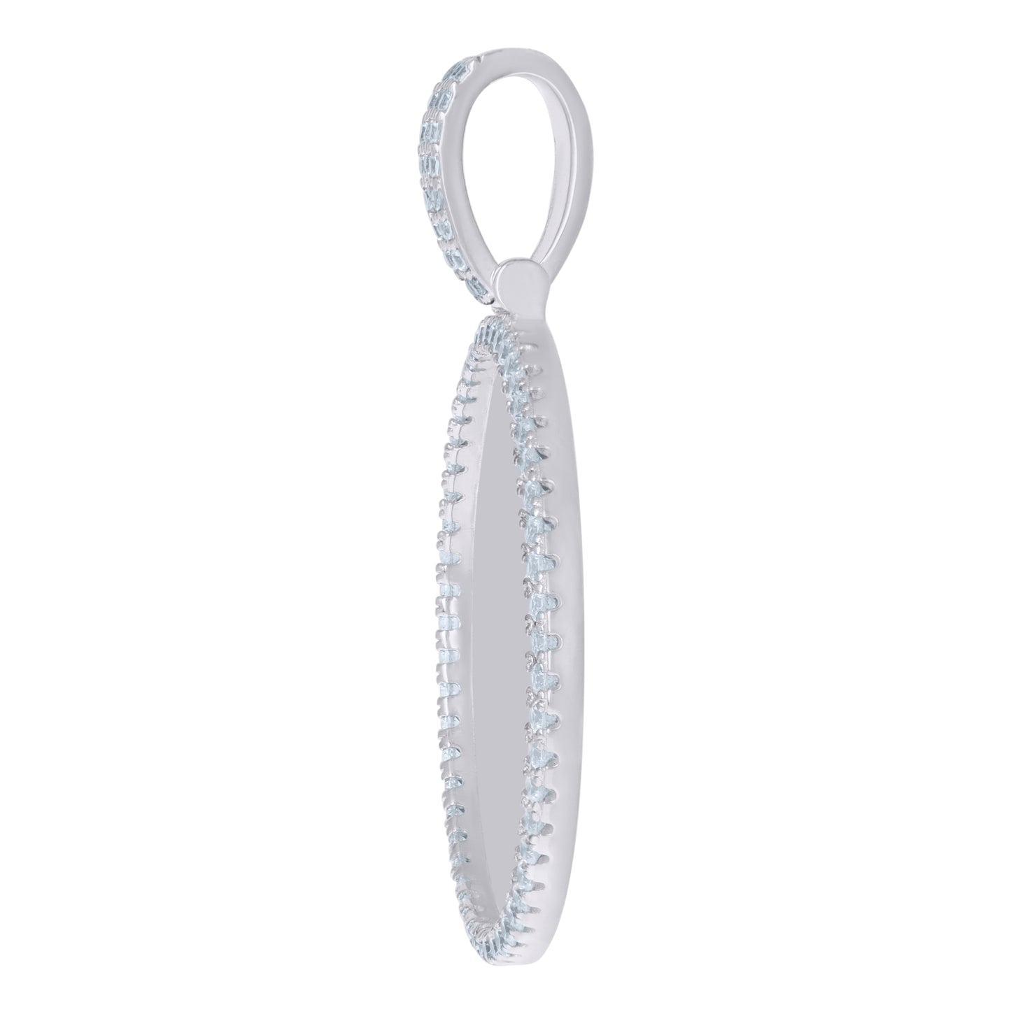 Sterling Silver Mens Cubic-Zirconia Picture Frame Charm Pendant