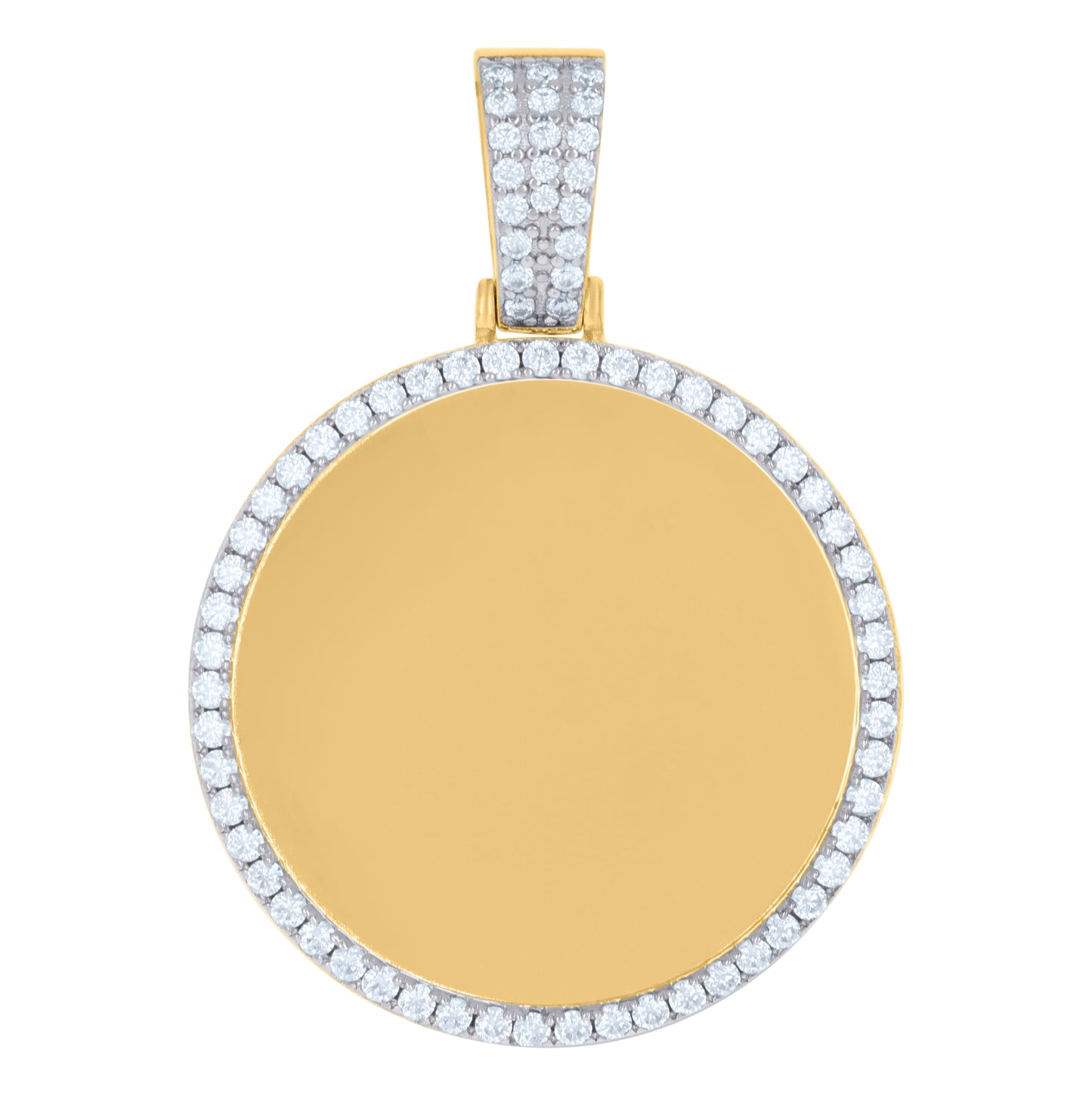 Sterling Silver Mens Cubic-Zirconia Picture Frame Charm Pendant