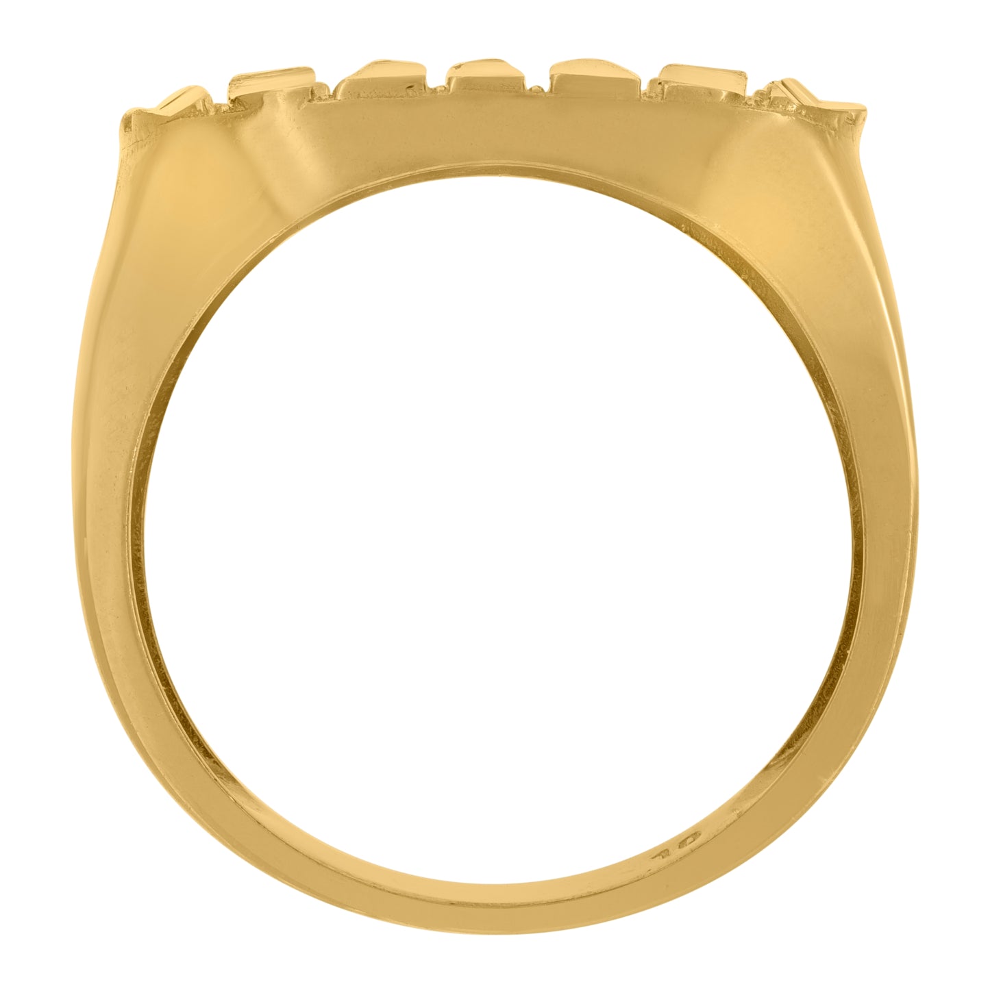 10K Yellow Gold Mens Cubic Zirconia Nugget Fashion Ring
