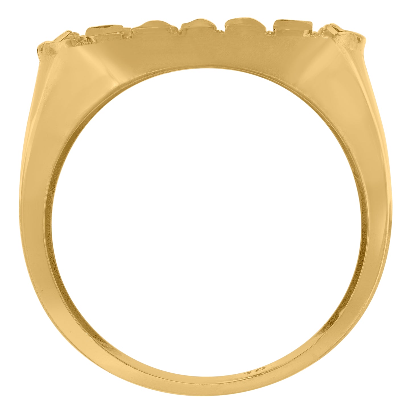 10K Yellow Gold Mens Cubic Zirconia Nugget Fashion Ring