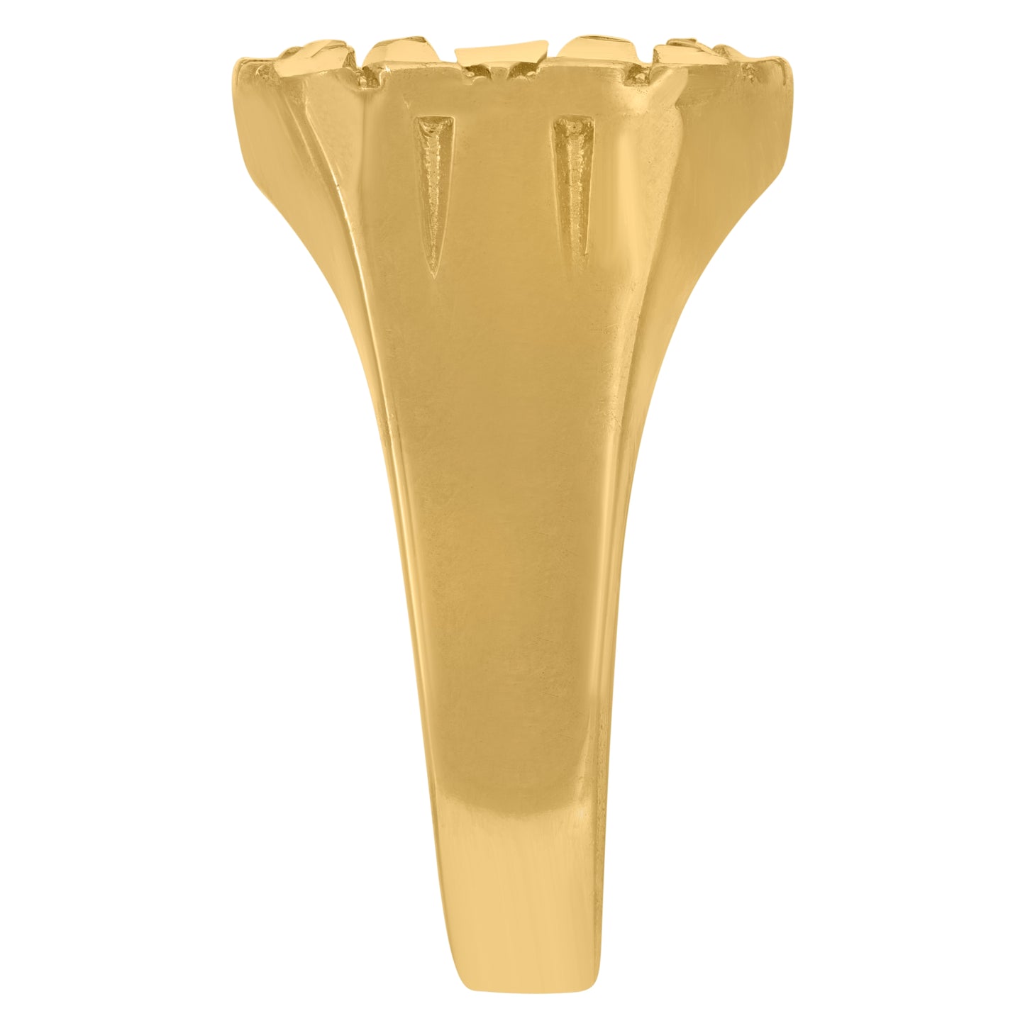 10K Yellow Gold Mens Cubic Zirconia Nugget Fashion Ring