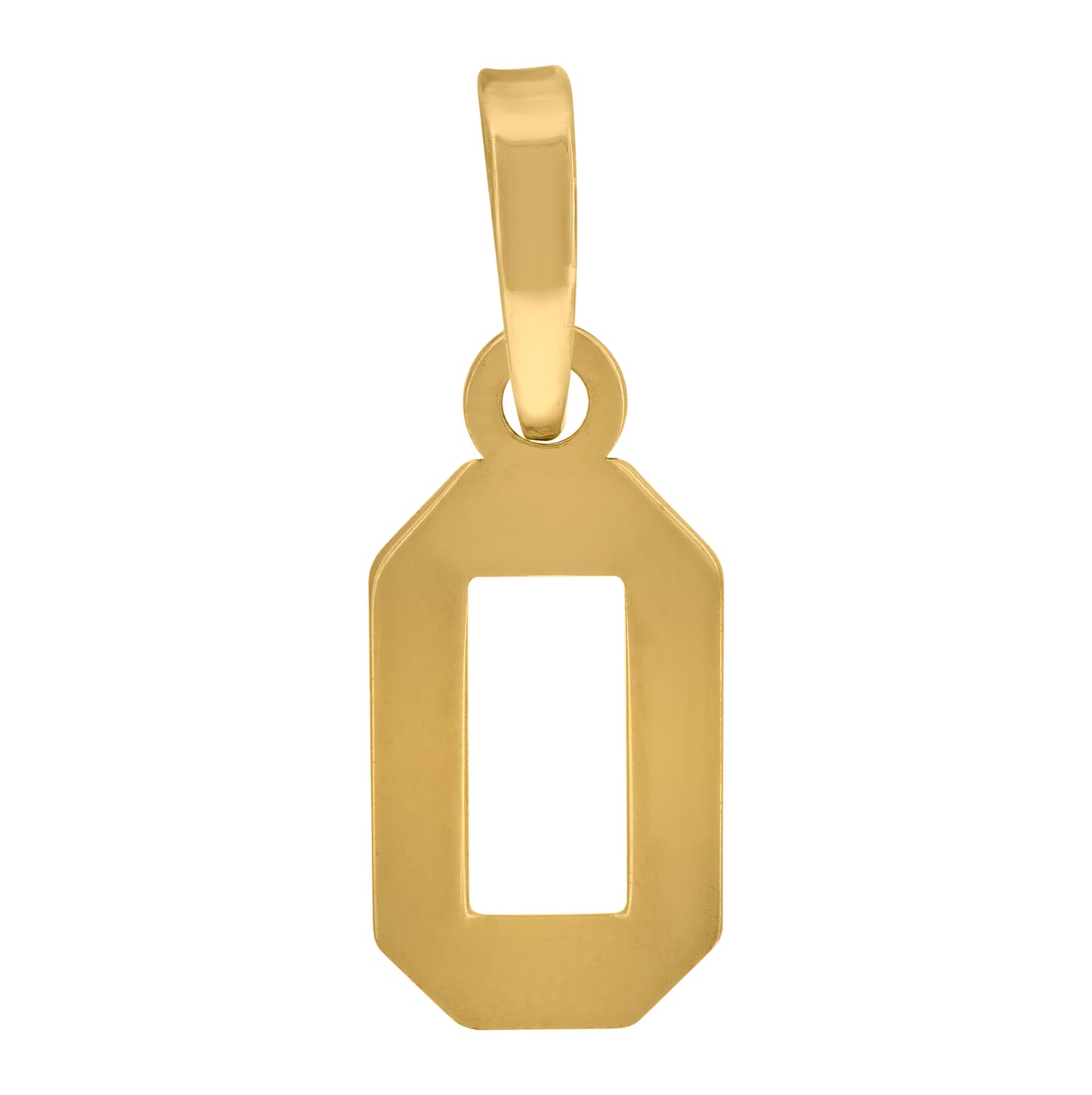 Sterling Silver Or Yellow-Tone Unisex Initial Number Charm Pendant