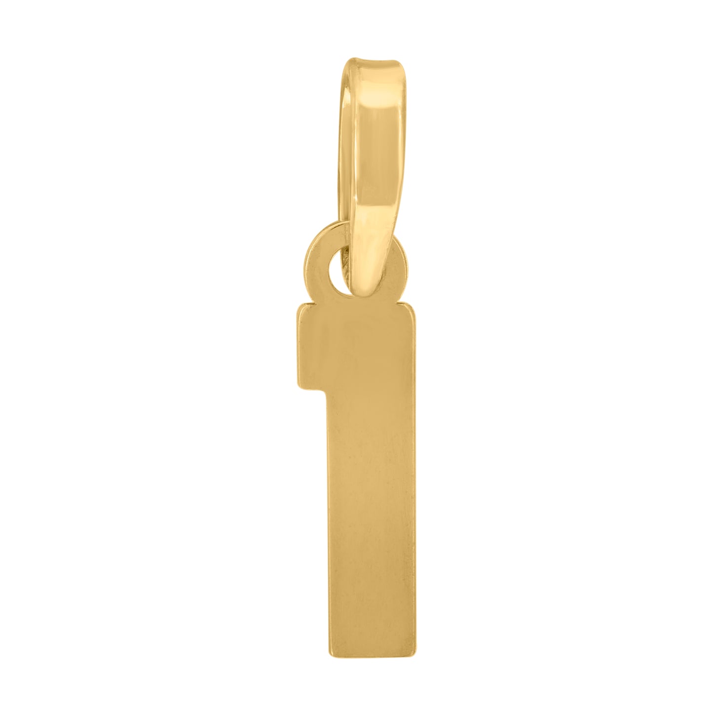 Sterling Silver Or Yellow-Tone Unisex Initial Number Charm Pendant