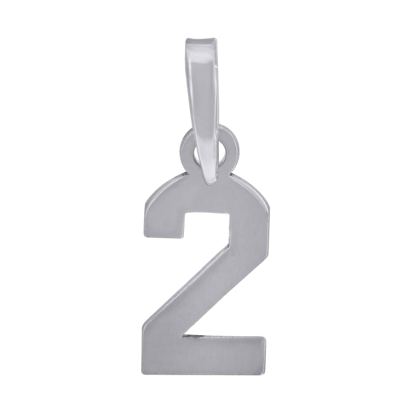 Sterling Silver Or Yellow-Tone Unisex Initial Number Charm Pendant