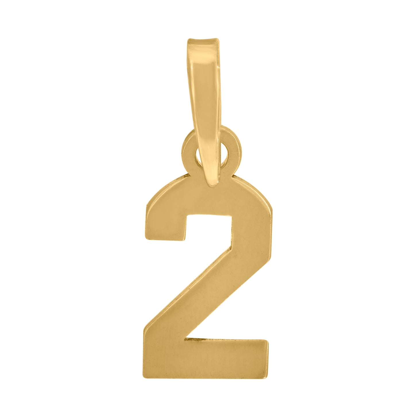 Sterling Silver Or Yellow-Tone Unisex Initial Number Charm Pendant