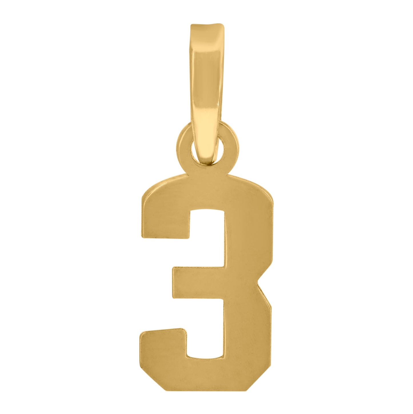 Sterling Silver Or Yellow-Tone Unisex Initial Number Charm Pendant