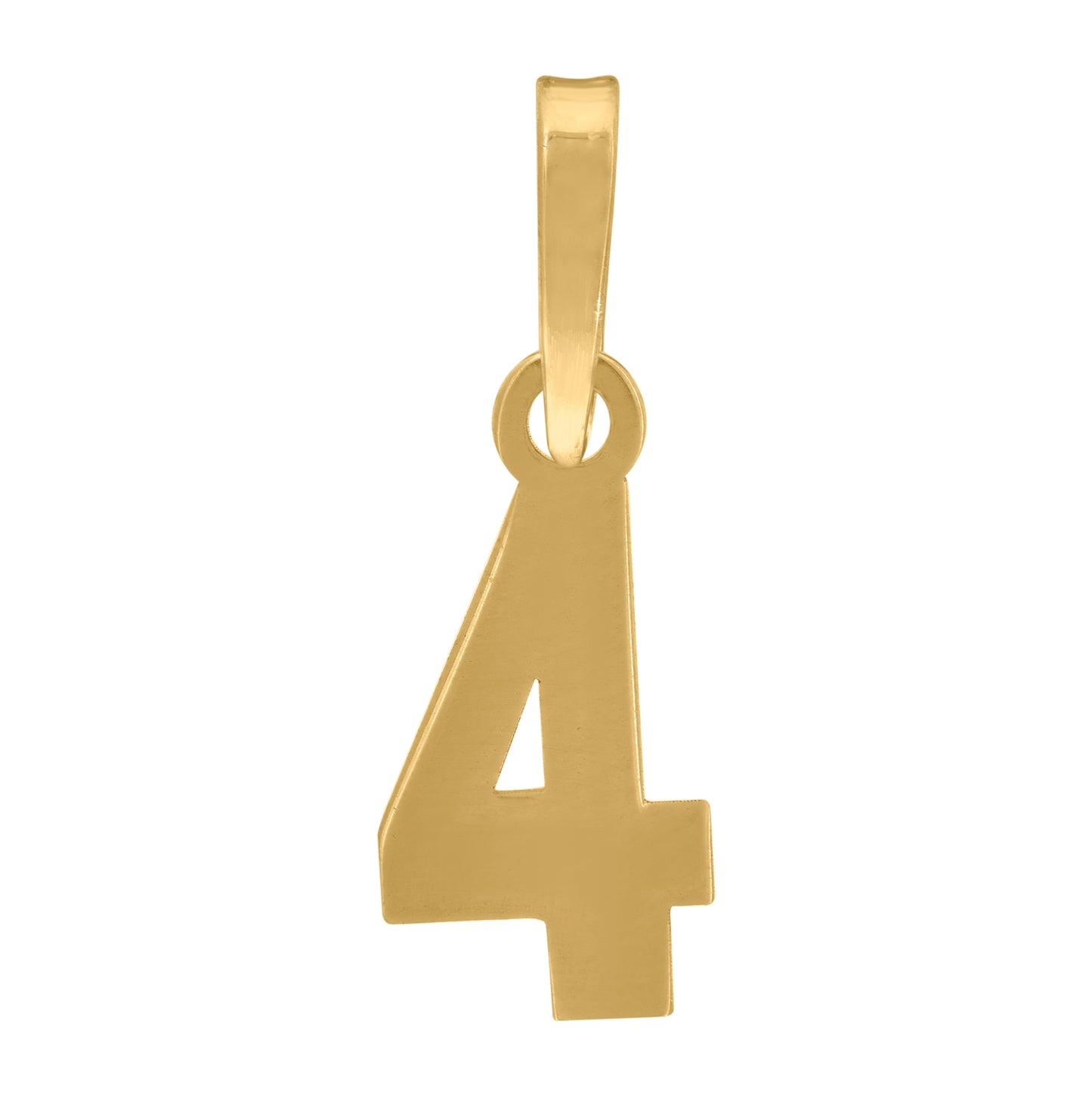 Sterling Silver Or Yellow-Tone Unisex Initial Number Charm Pendant