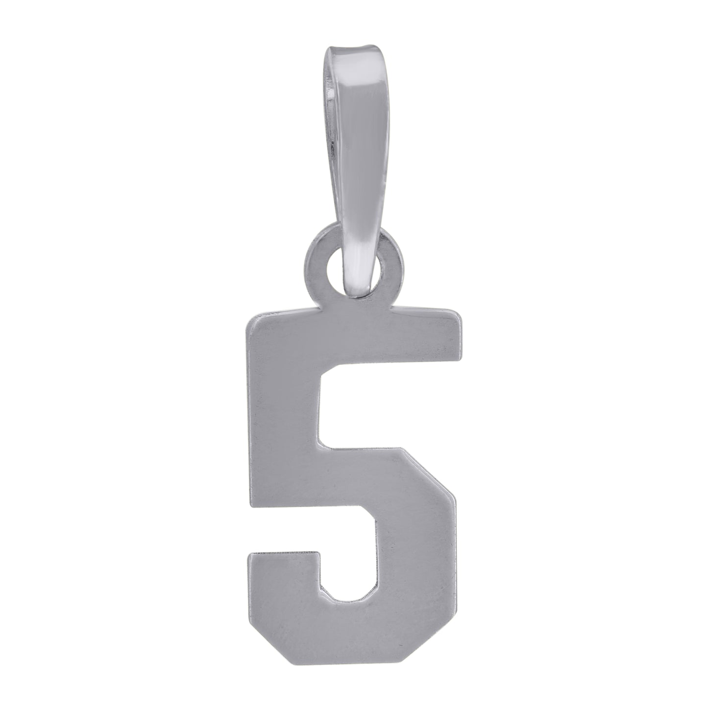 Sterling Silver Or Yellow-Tone Unisex Initial Number Charm Pendant