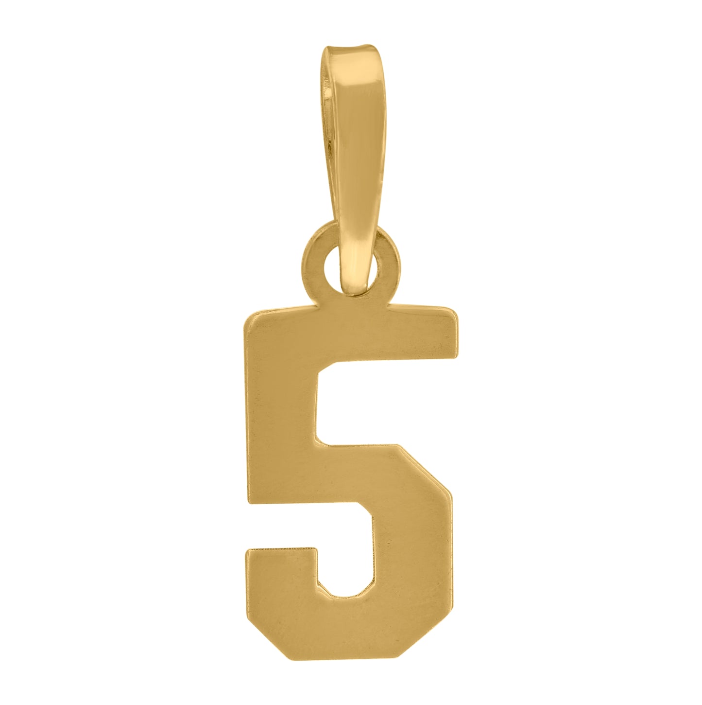 Sterling Silver Or Yellow-Tone Unisex Initial Number Charm Pendant