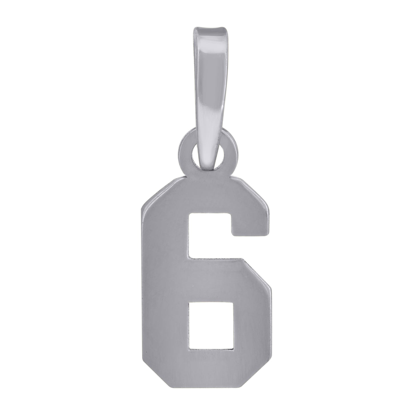 Sterling Silver Or Yellow-Tone Unisex Initial Number Charm Pendant
