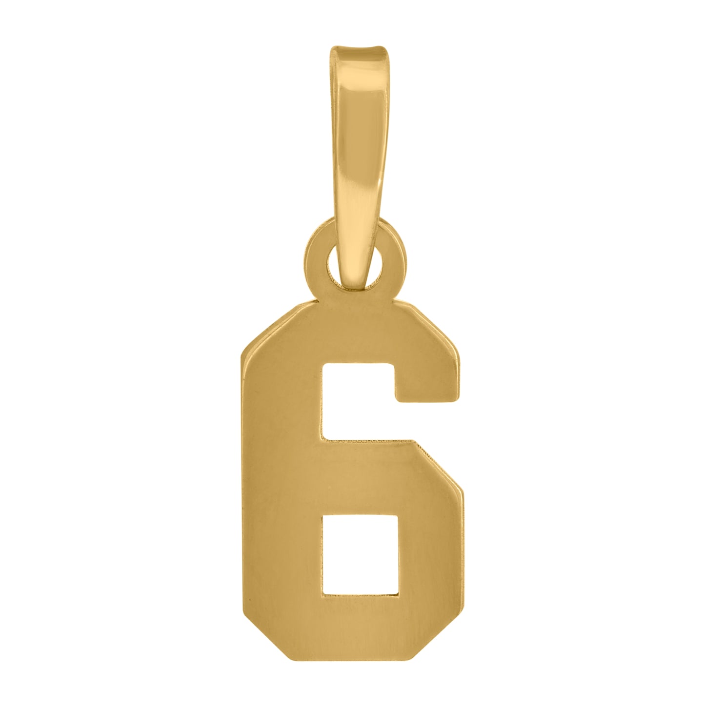 Sterling Silver Or Yellow-Tone Unisex Initial Number Charm Pendant