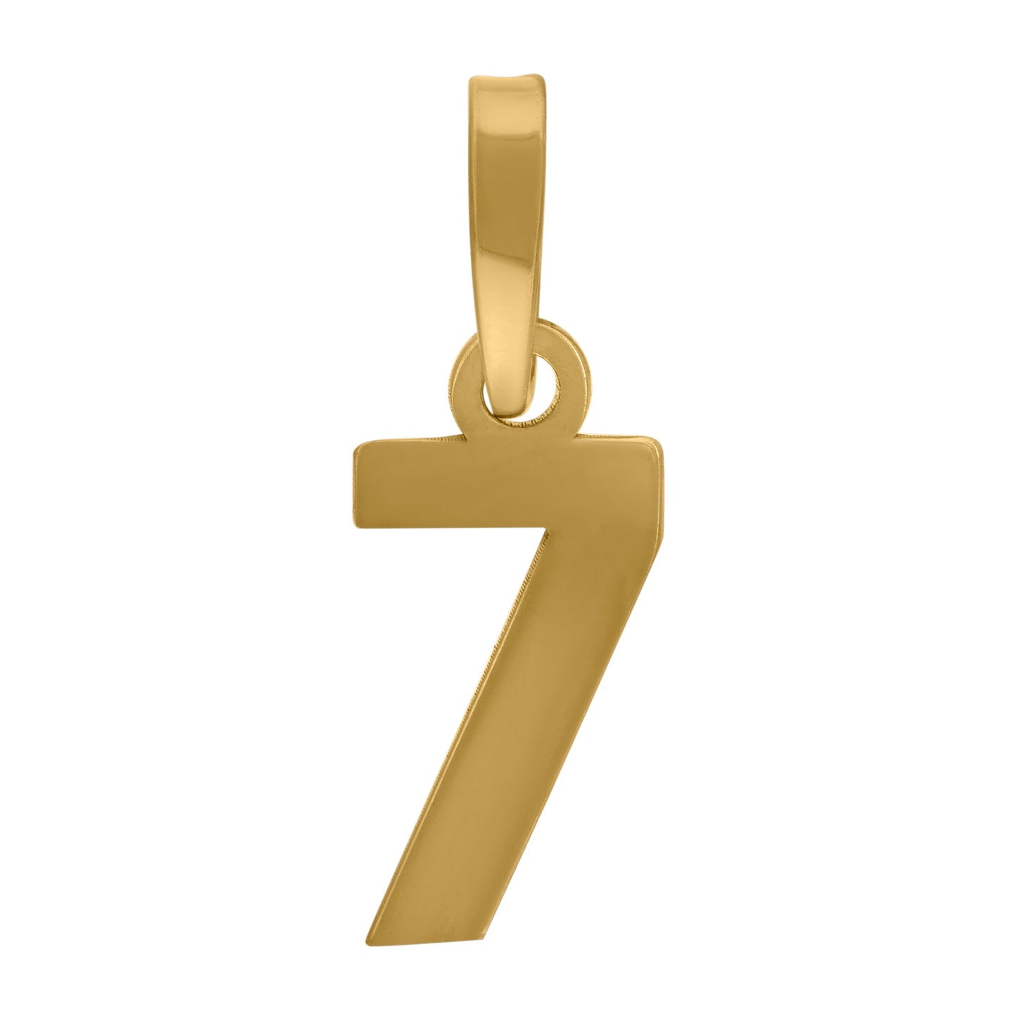 Sterling Silver Or Yellow-Tone Unisex Initial Number Charm Pendant