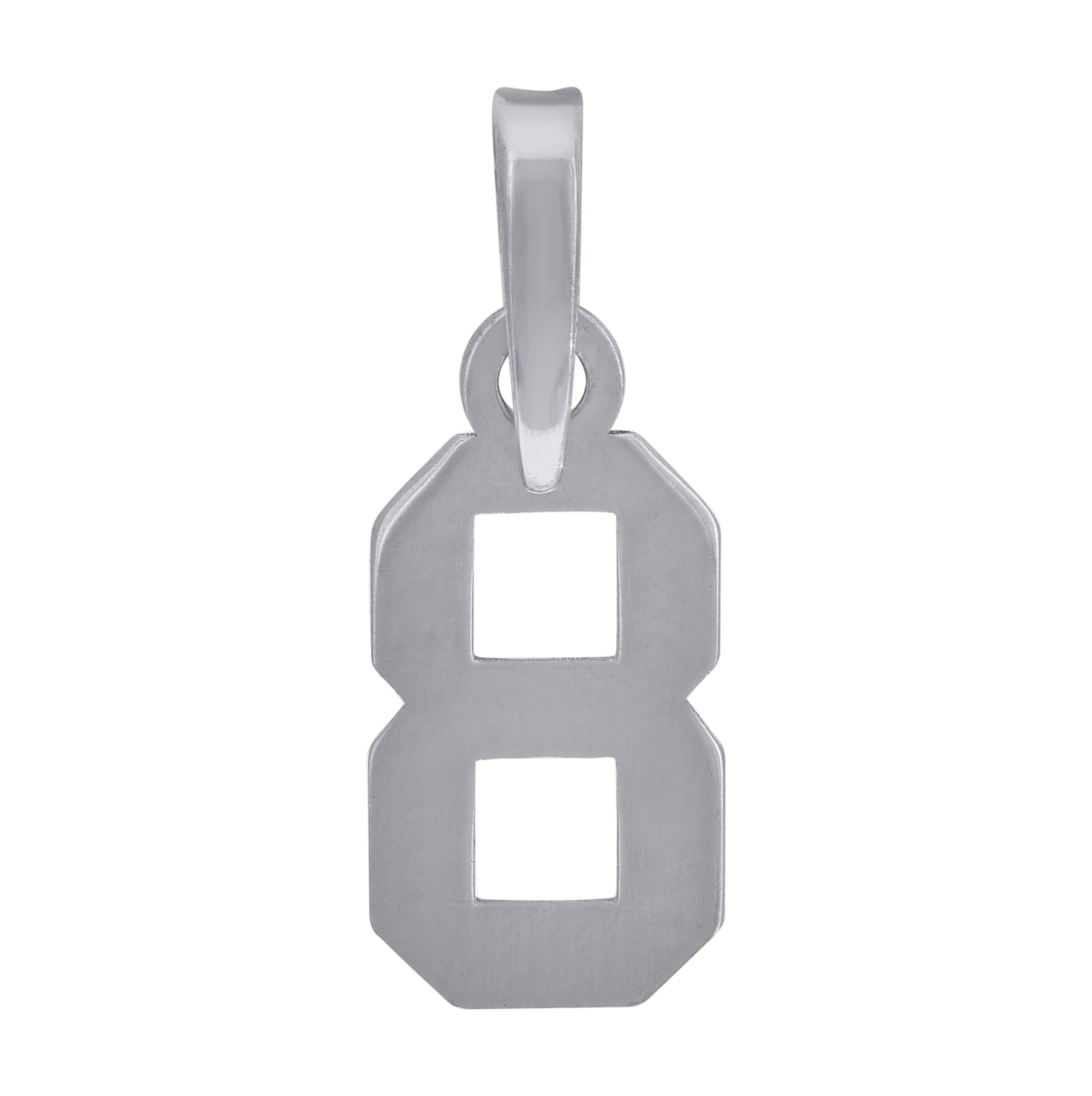 Sterling Silver Or Yellow-Tone Unisex Initial Number Charm Pendant