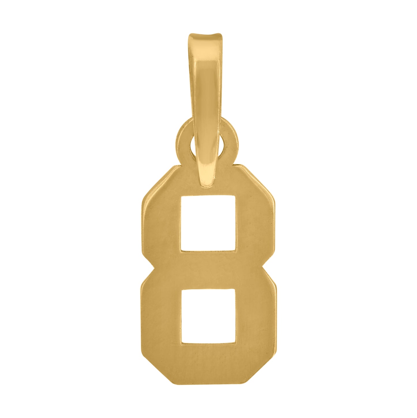Sterling Silver Or Yellow-Tone Unisex Initial Number Charm Pendant