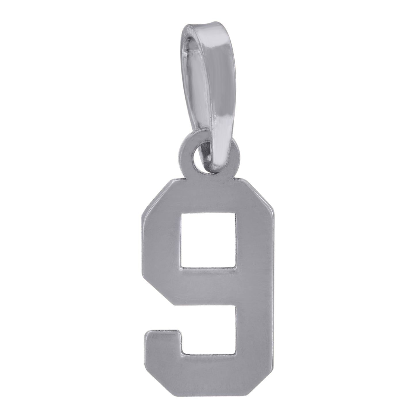 Sterling Silver Or Yellow-Tone Unisex Initial Number Charm Pendant