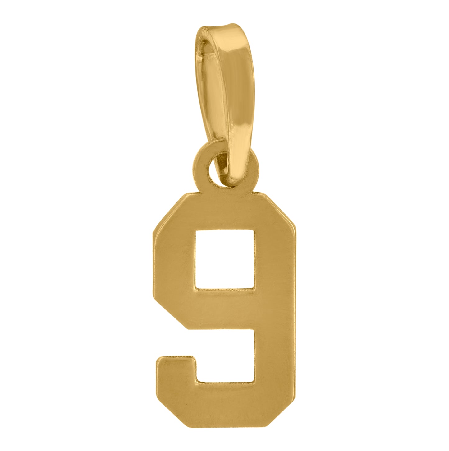 Sterling Silver Or Yellow-Tone Unisex Initial Number Charm Pendant