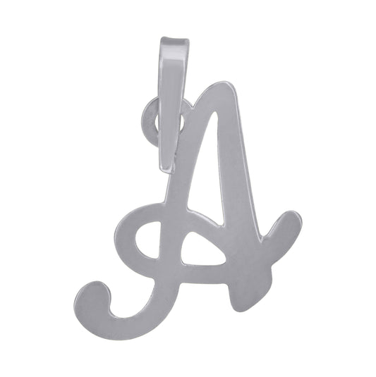 Sterling Silver Or Yellow-tone Unisex Cursive Initial Alphabet Charm Pendant