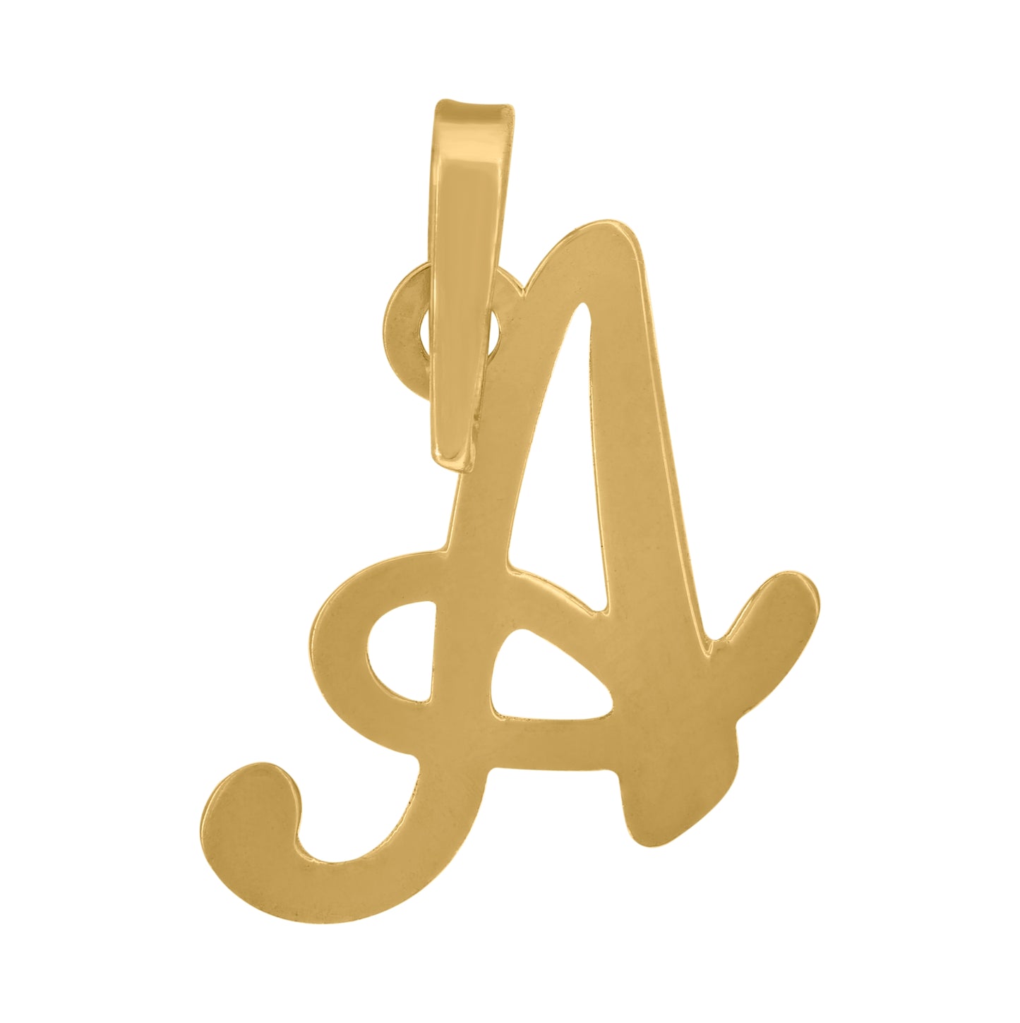 Sterling Silver Or Yellow-tone Unisex Cursive Initial Alphabet Charm Pendant