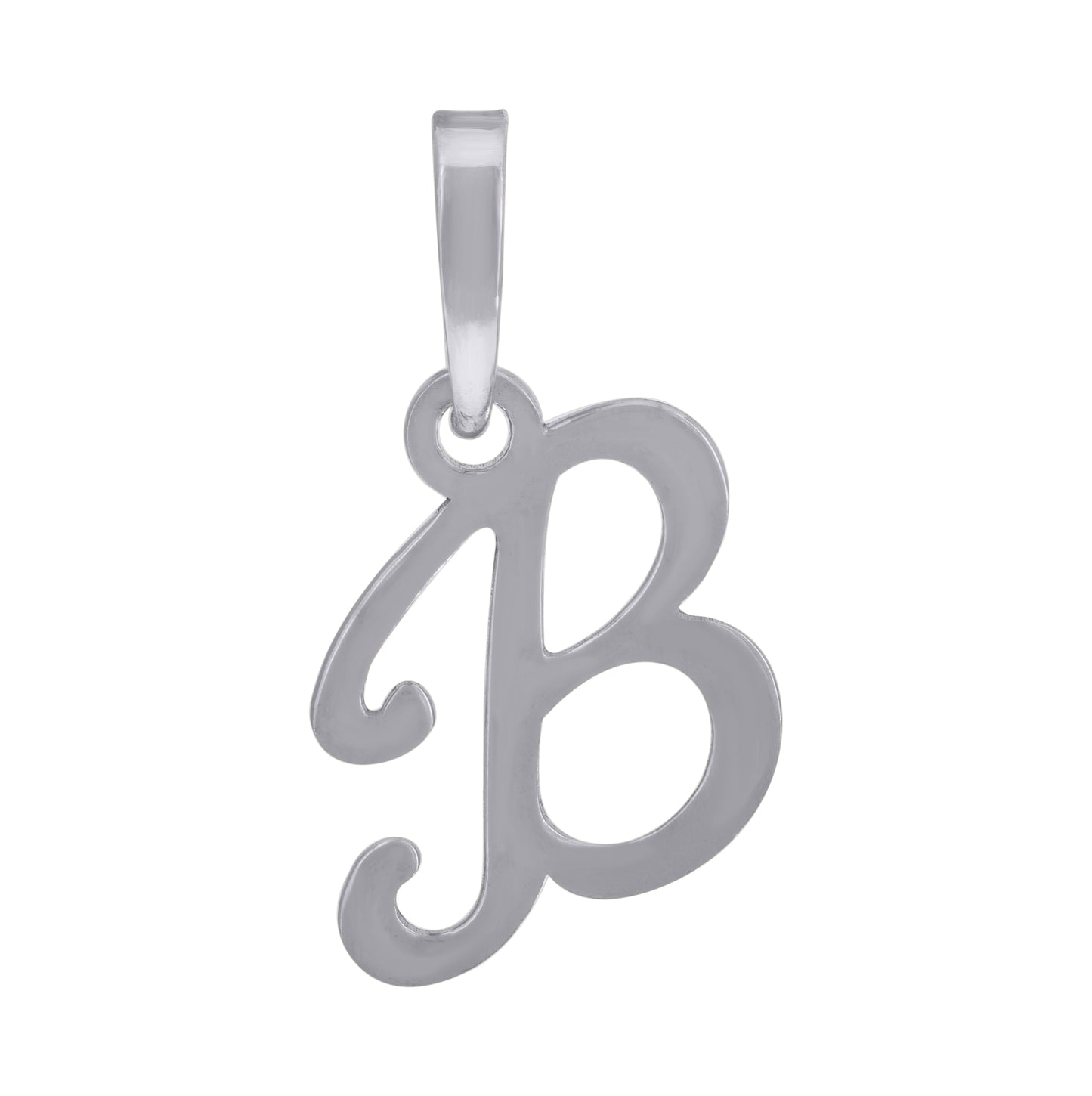 Sterling Silver Or Yellow-tone Unisex Cursive Initial Alphabet Charm Pendant