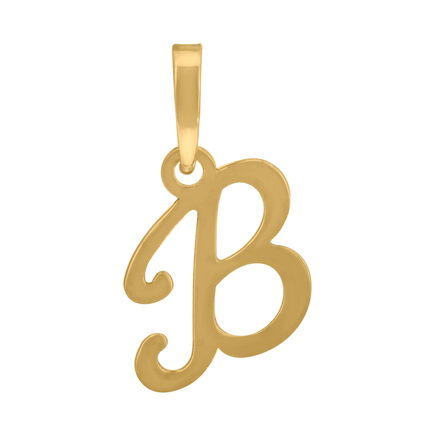 Sterling Silver Or Yellow-tone Unisex Cursive Initial Alphabet Charm Pendant
