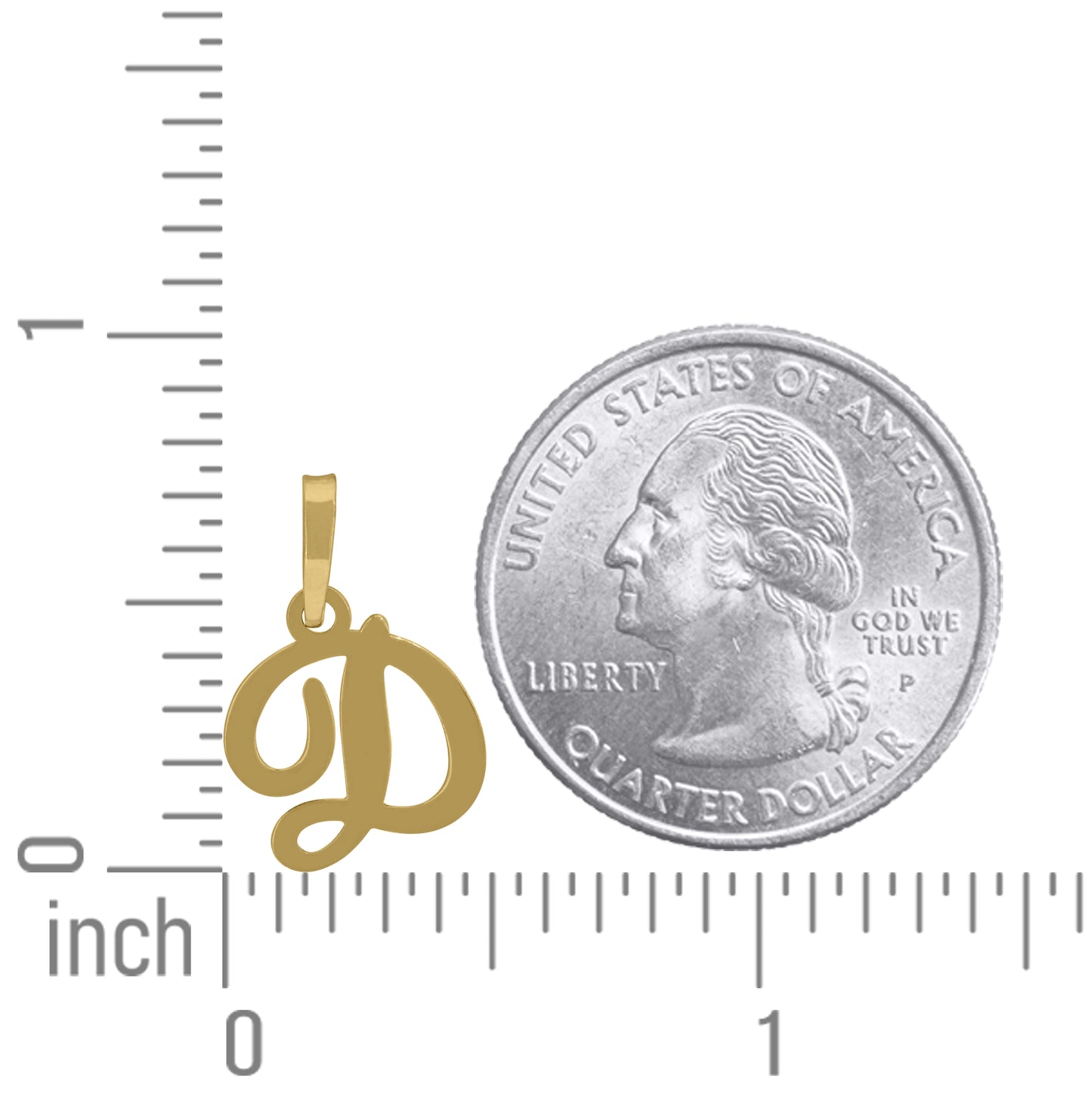 Sterling Silver Or Yellow-tone Unisex Cursive Initial Alphabet Charm Pendant