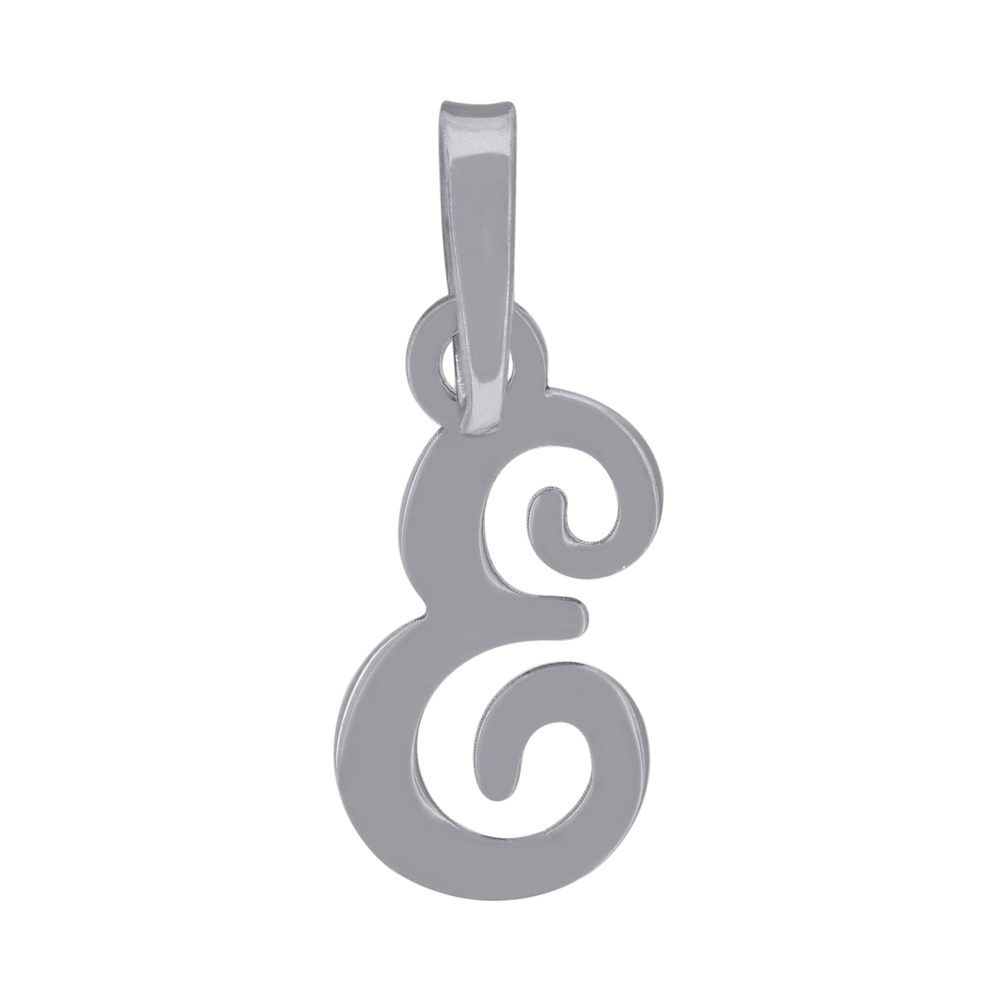 Sterling Silver Or Yellow-tone Unisex Cursive Initial Alphabet Charm Pendant