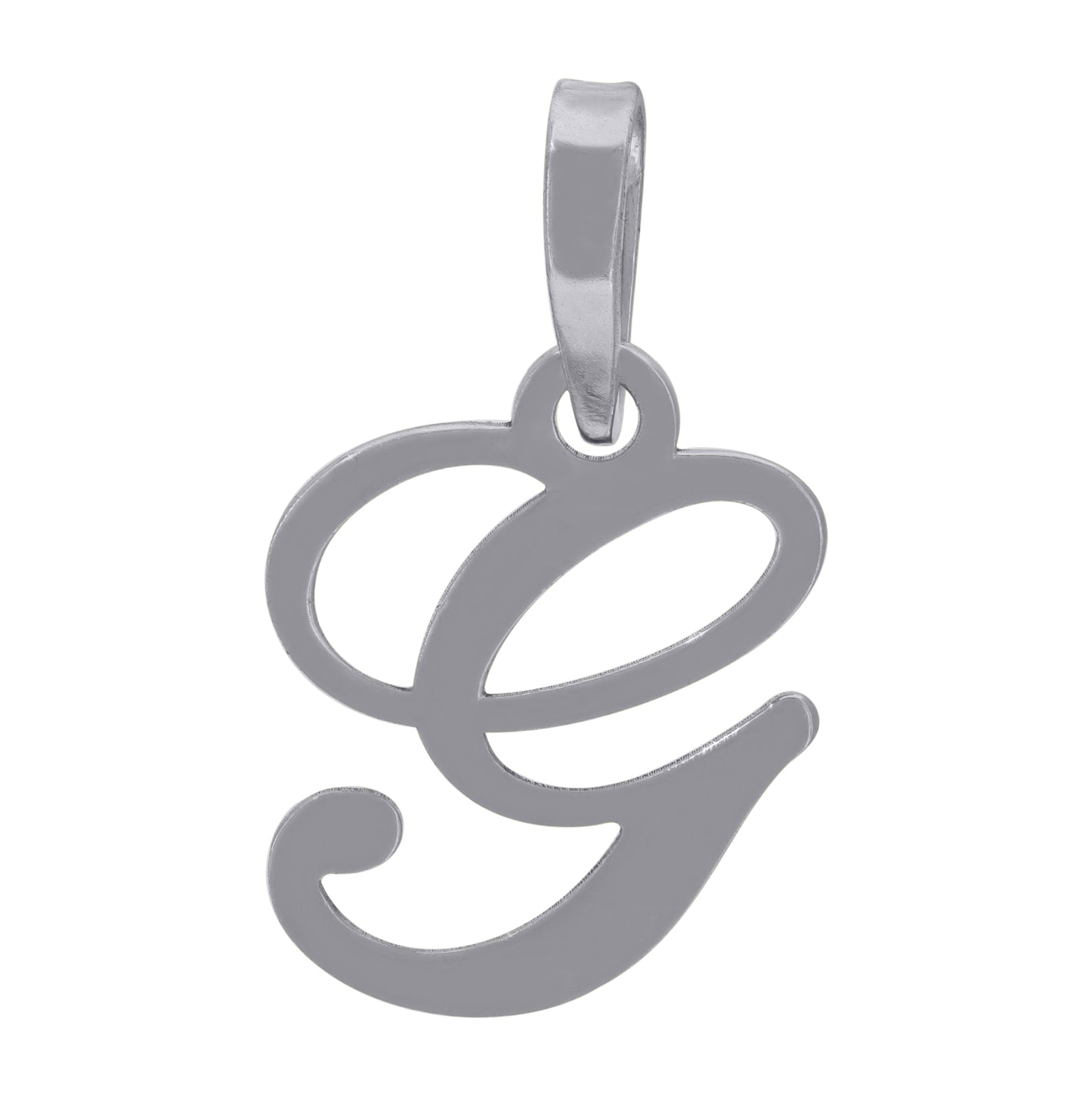 Sterling Silver Or Yellow-tone Unisex Cursive Initial Alphabet Charm Pendant