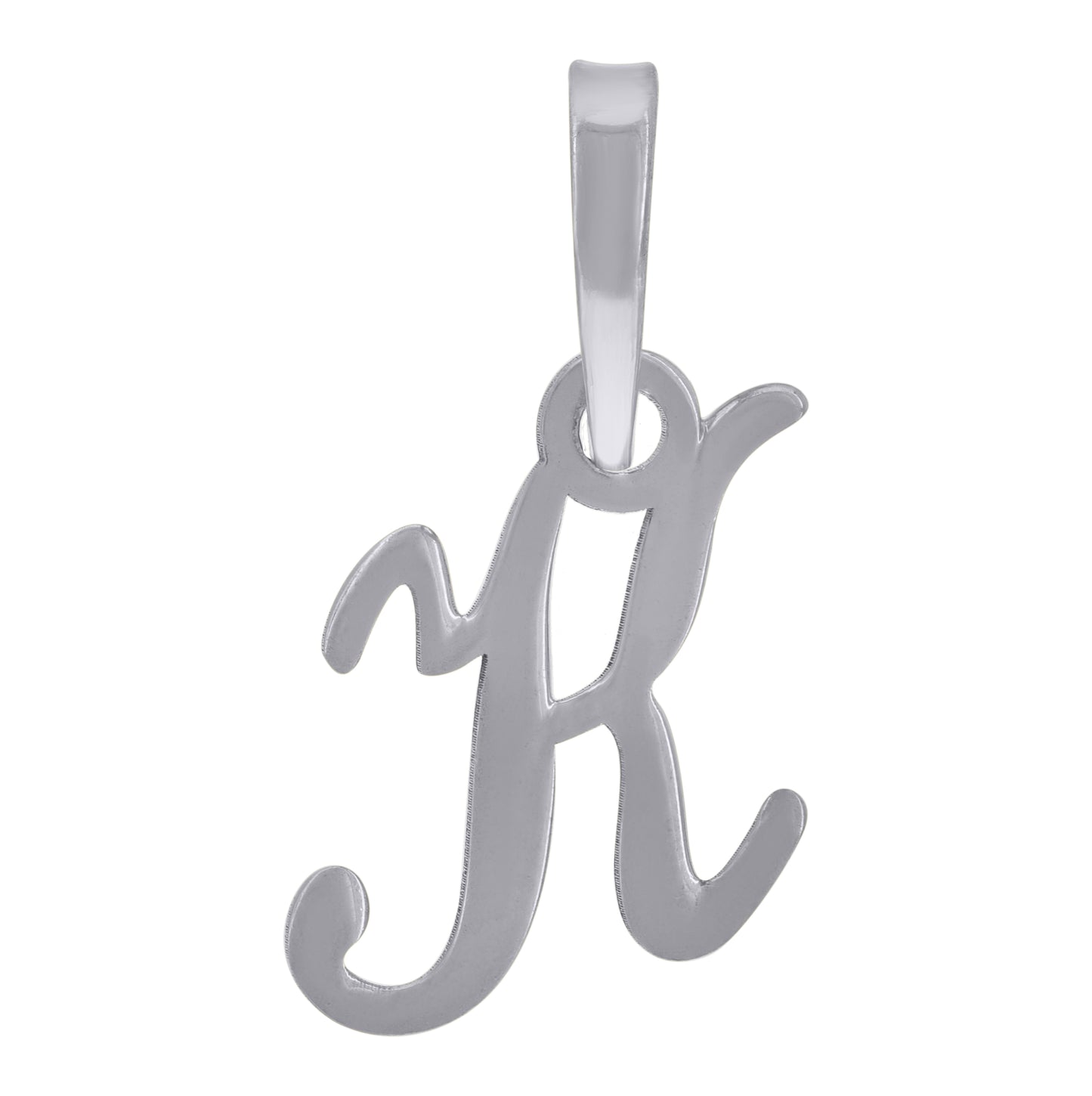 Sterling Silver Or Yellow-tone Unisex Cursive Initial Alphabet Charm Pendant