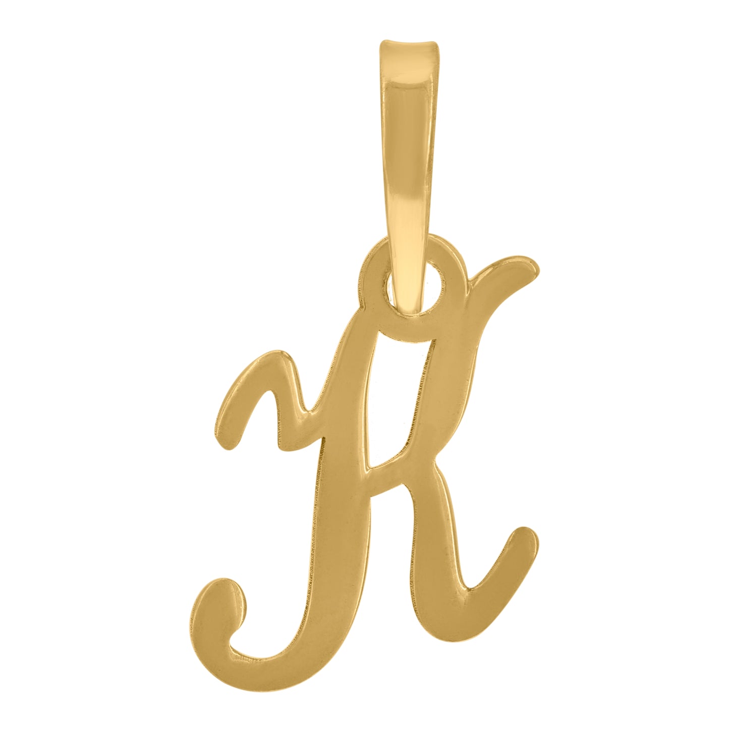 Sterling Silver Or Yellow-tone Unisex Cursive Initial Alphabet Charm Pendant