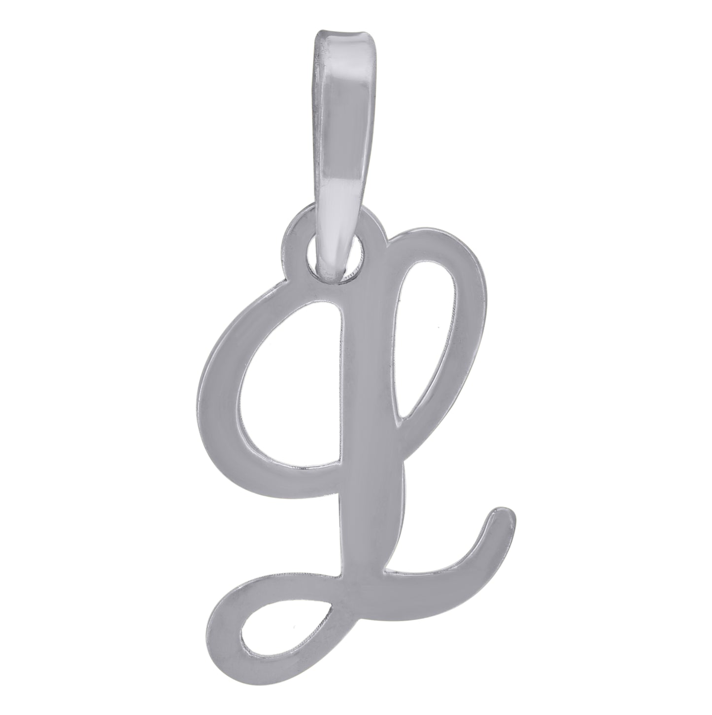Sterling Silver Or Yellow-tone Unisex Cursive Initial Alphabet Charm Pendant