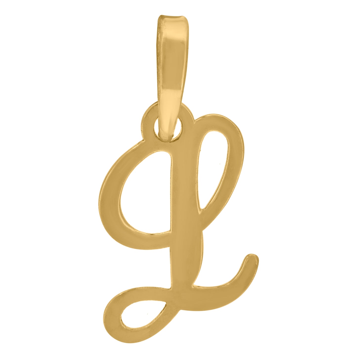 Sterling Silver Or Yellow-tone Unisex Cursive Initial Alphabet Charm Pendant
