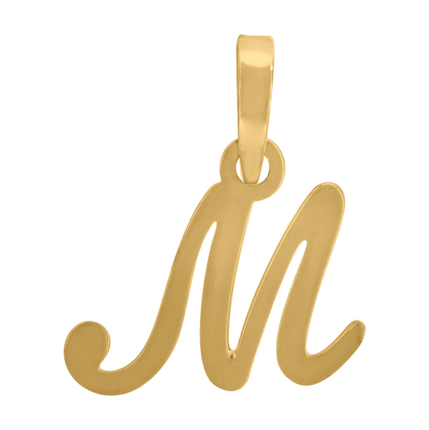 Sterling Silver Or Yellow-tone Unisex Cursive Initial Alphabet Charm Pendant