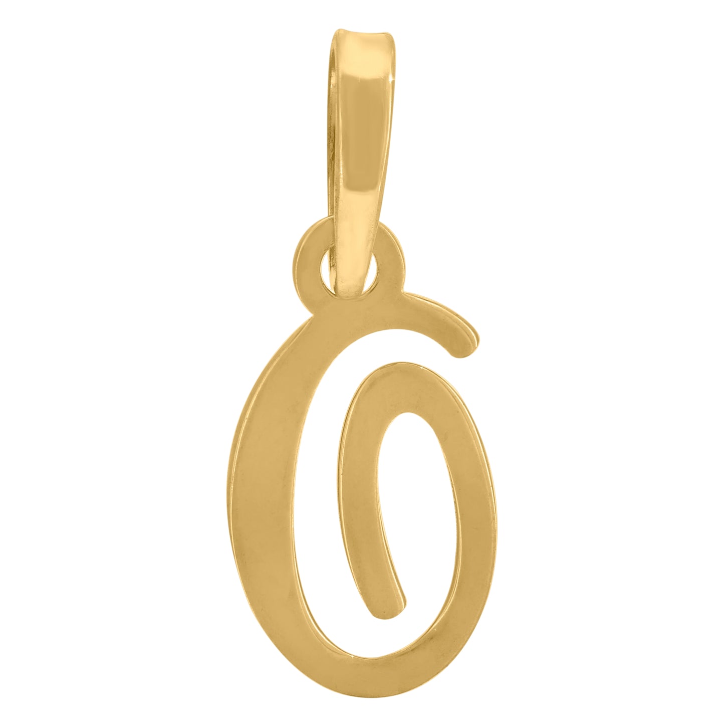 Sterling Silver Or Yellow-tone Unisex Cursive Initial Alphabet Charm Pendant