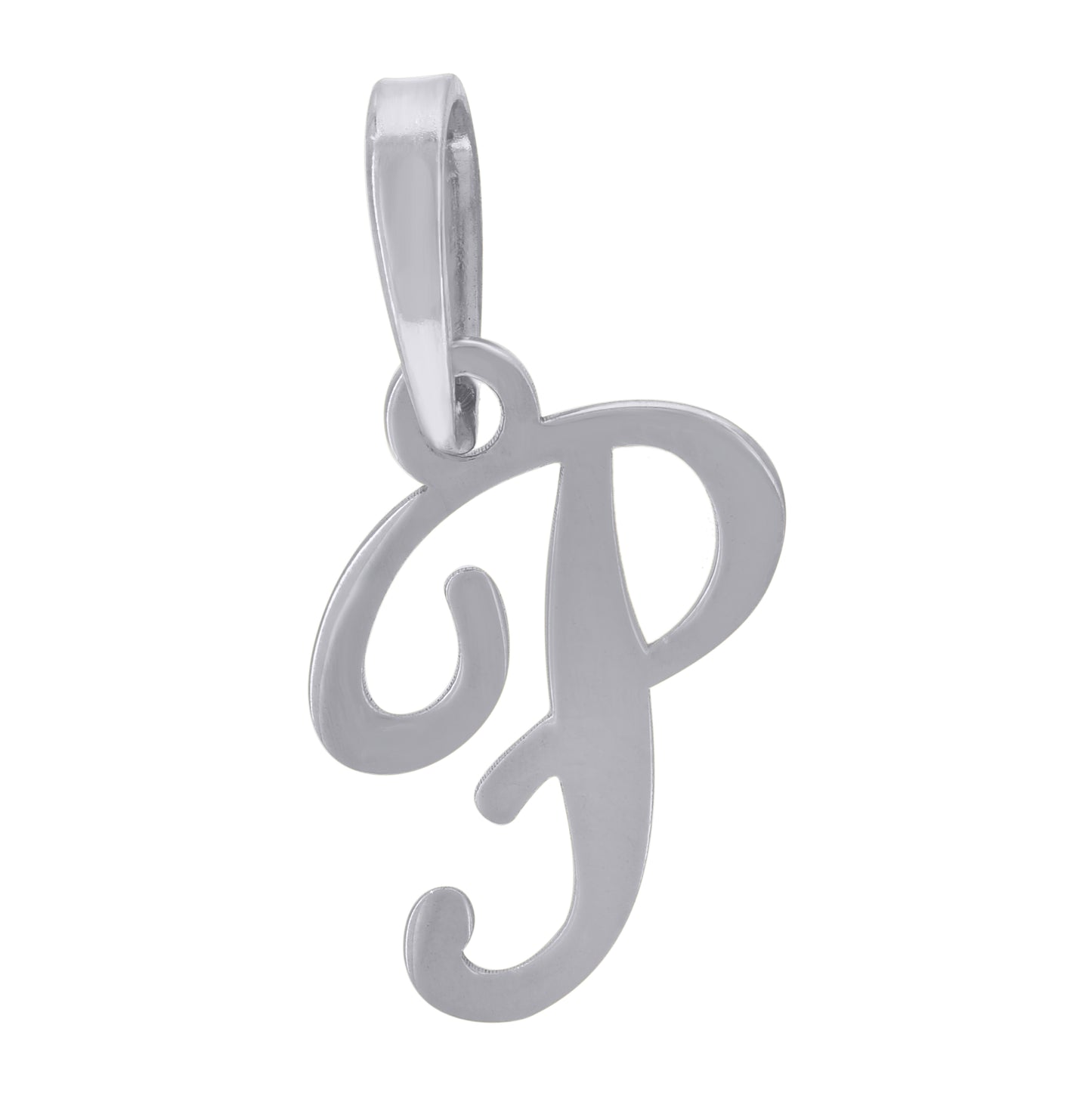 Sterling Silver Or Yellow-tone Unisex Cursive Initial Alphabet Charm Pendant