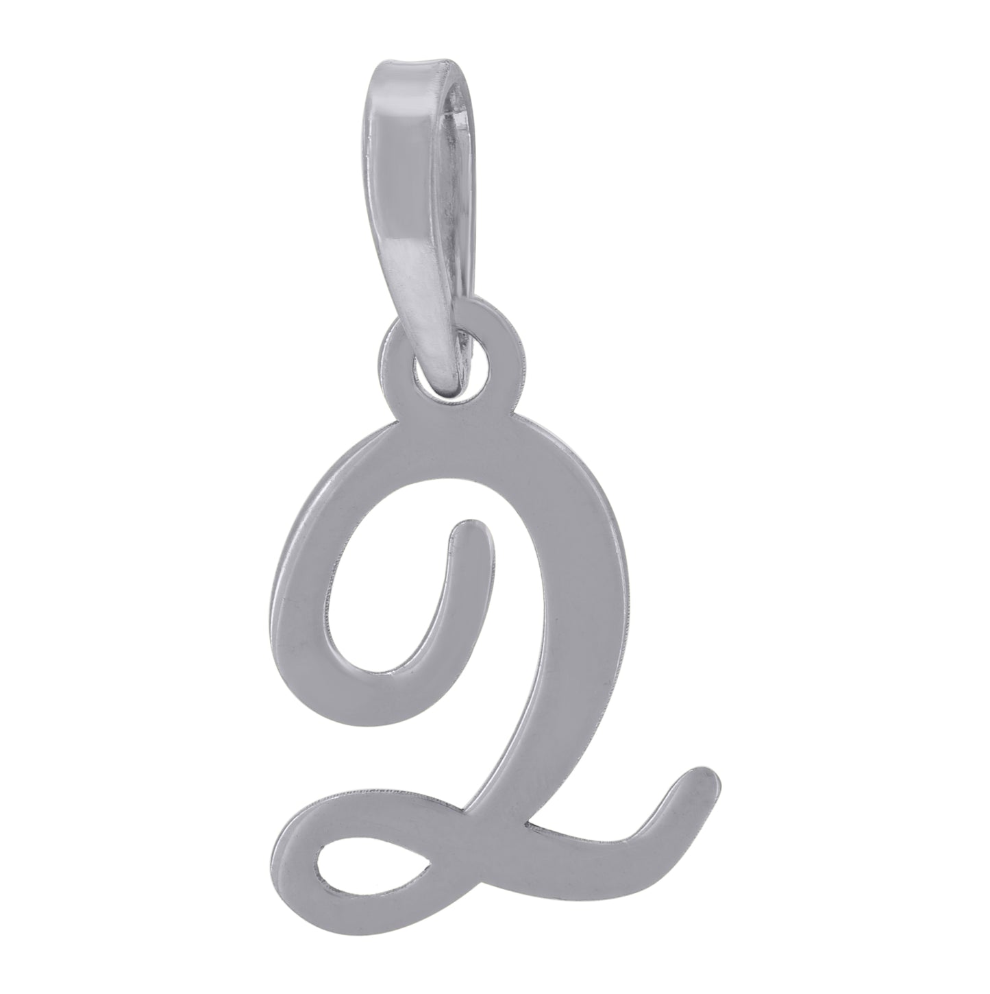 Sterling Silver Or Yellow-tone Unisex Cursive Initial Alphabet Charm Pendant
