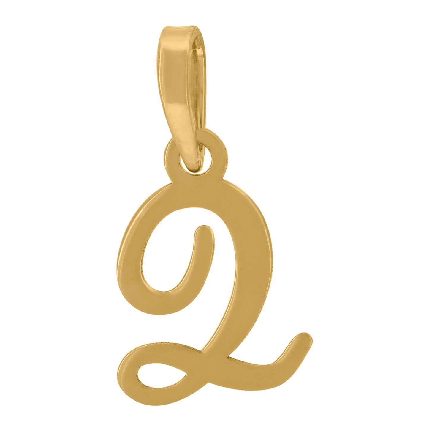 Sterling Silver Or Yellow-tone Unisex Cursive Initial Alphabet Charm Pendant