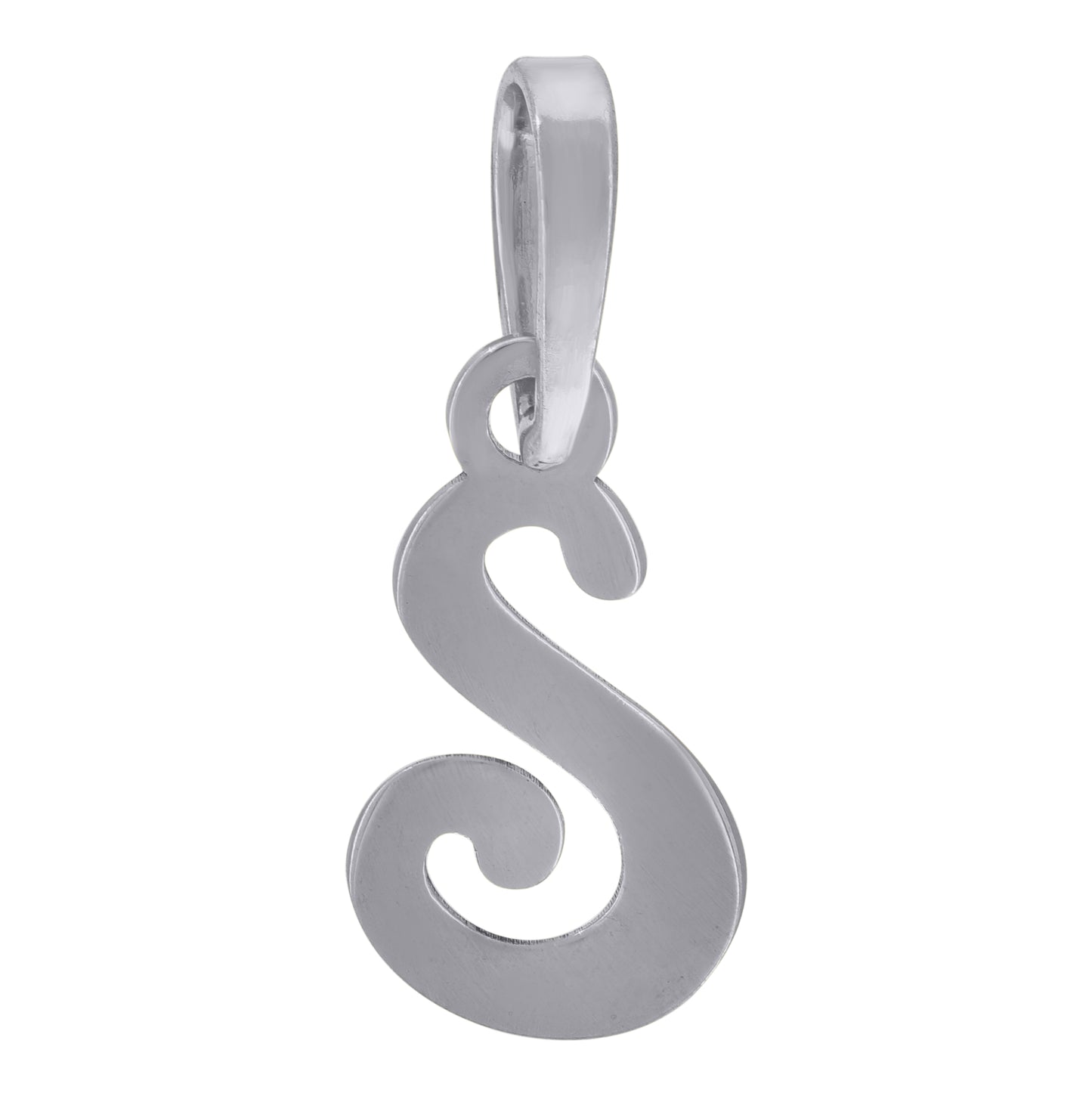 Sterling Silver Or Yellow-tone Unisex Cursive Initial Alphabet Charm Pendant
