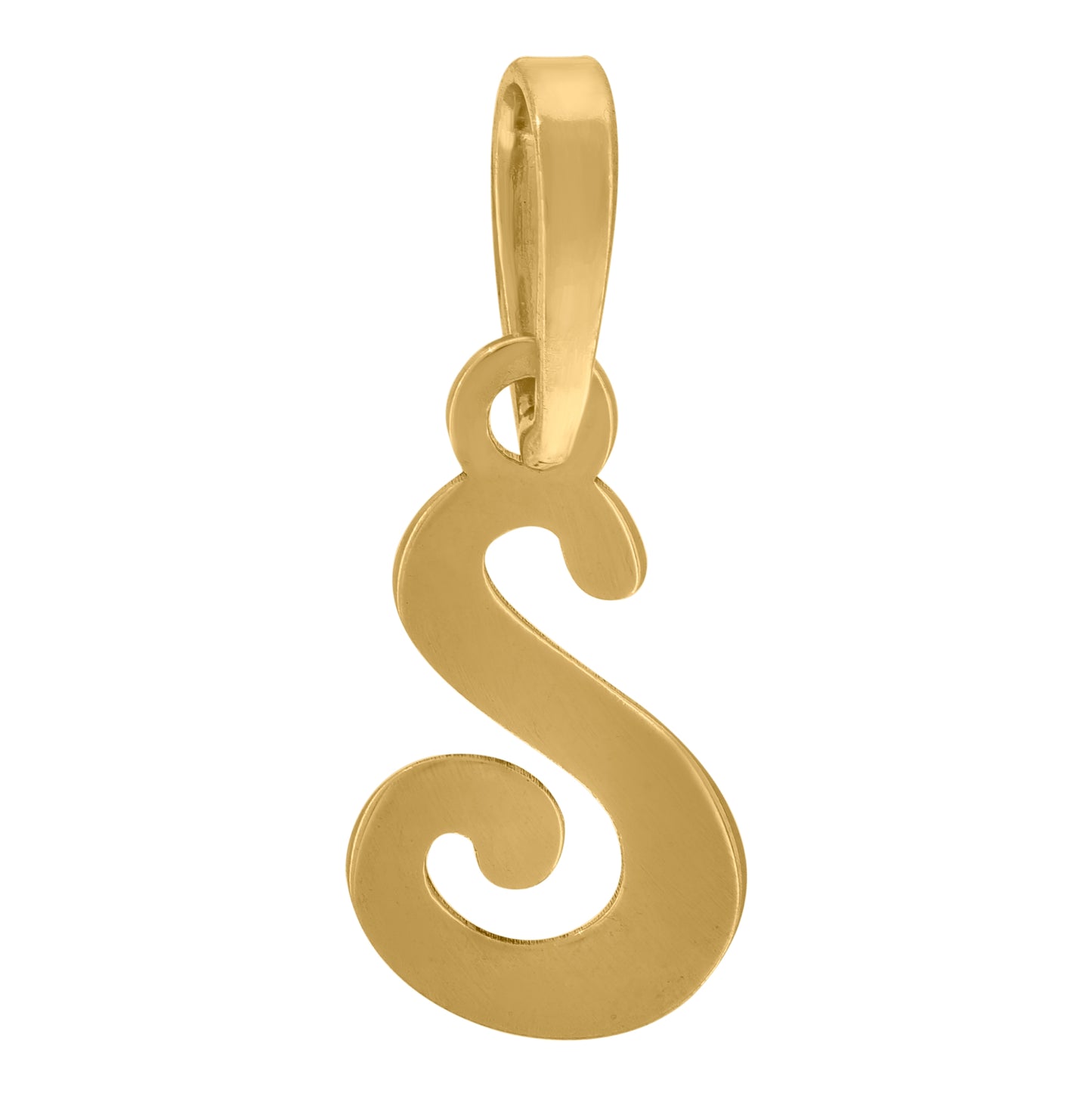 Sterling Silver Or Yellow-tone Unisex Cursive Initial Alphabet Charm Pendant