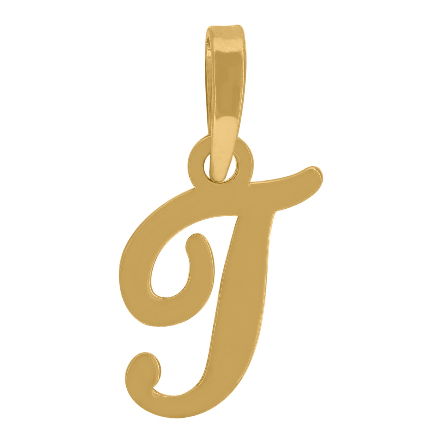 Sterling Silver Or Yellow-tone Unisex Cursive Initial Alphabet Charm Pendant