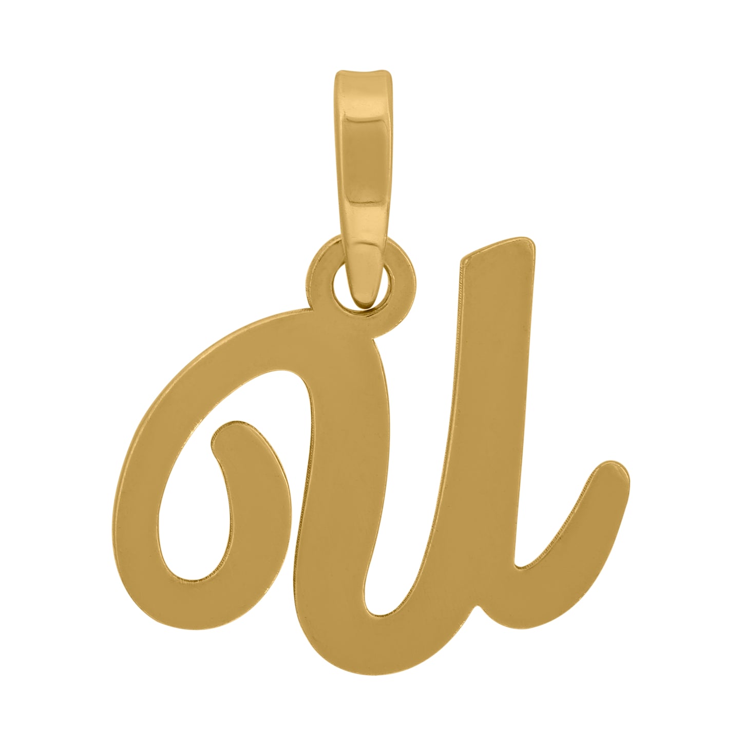 Sterling Silver Or Yellow-tone Unisex Cursive Initial Alphabet Charm Pendant